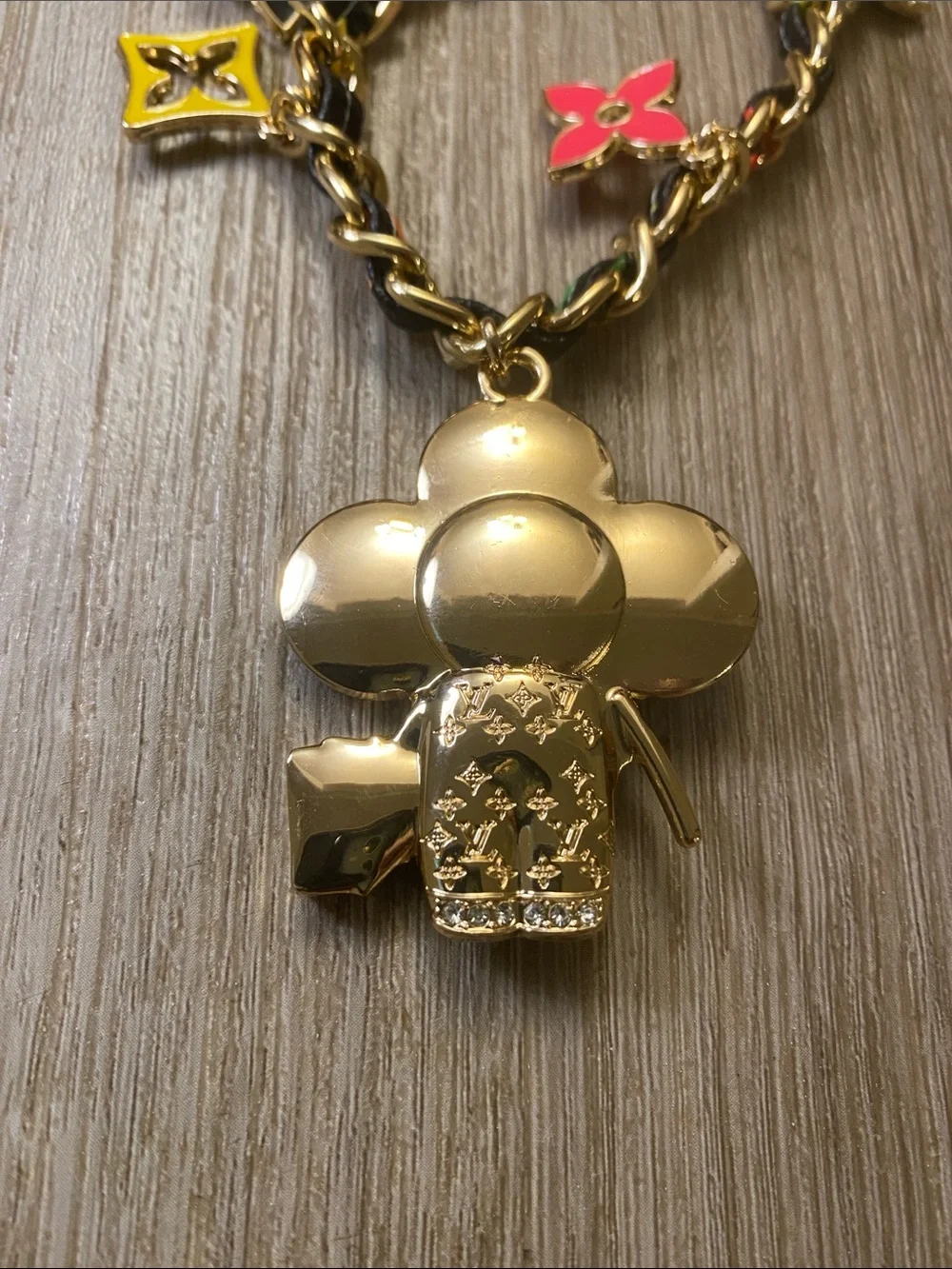 Louis Vuitton Vivienne Chain Bag Charm Multicolor Monogram Flowers Limited Editi